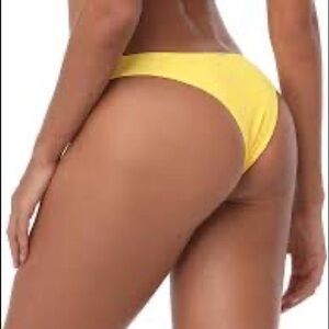 RELLECIGA Women's Cheeky Brazilian Cut Bikini Bottom, Yellow